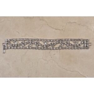 1960 Kramer Elegant Crystal Rhinestone Bracelet 7.25" 20mm Wide